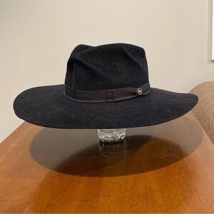 Gladys Tamez Black Wide Brim Hat